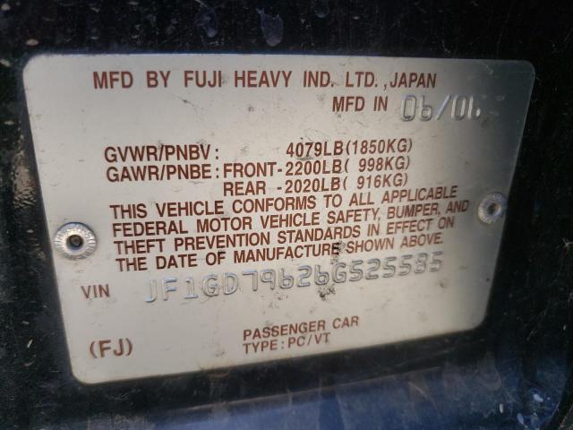 Photo 10 from auction – 2006 SUBARU IMPREZA WR with VIN JF1GD79626G525585