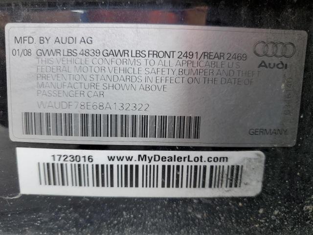 Photo 10 from auction – 2008 AUDI A4 with VIN WAUDF78E68A132322