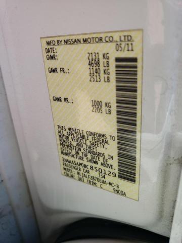 Photo 10 from auction – 2011 NISSAN MAXIMA S with VIN 1N4AA5AP0BC850129