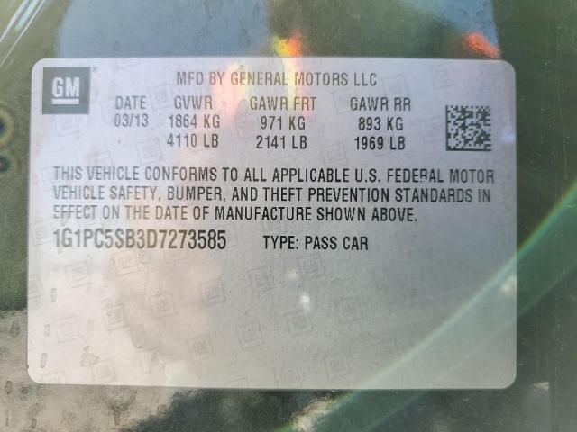 Photo 10 from auction – 2013 CHEVROLET CRUZE LT with VIN 1G1PC5SB3D7273585
