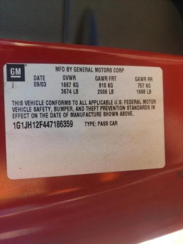 Photo 10 from auction – 2004 CHEVROLET CAVALIER L with VIN 1G1JH12F447186359