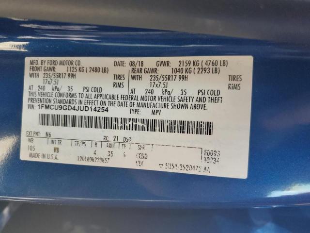 Photo 10 from auction – 2018 FORD ESCAPE SE with VIN 1FMCU9GD4JUD14254