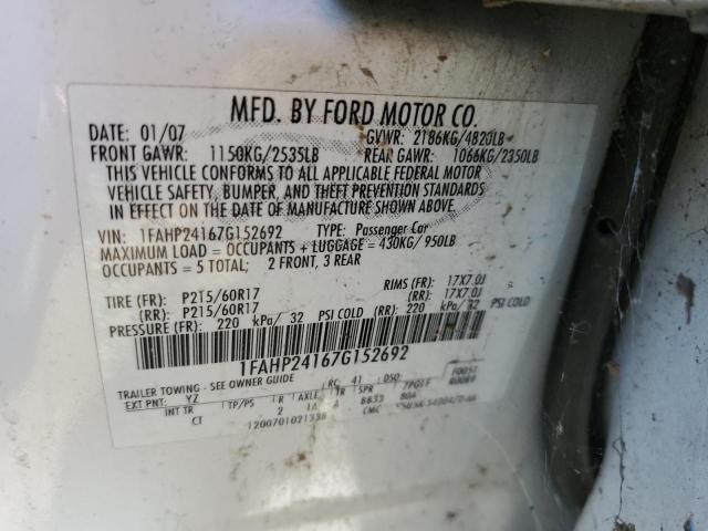 Photo 10 from auction – 2007 FORD FIVE HUNDR with VIN 1FAHP24167G152692