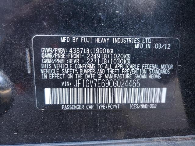 Photo 10 from auction – 2012 SUBARU IMPREZA WR with VIN JF1GV7E69CG024465