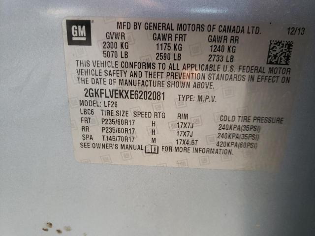 Photo 10 from auction – 2014 GMC TERRAIN SL with VIN 2GKFLVEKXE6202081