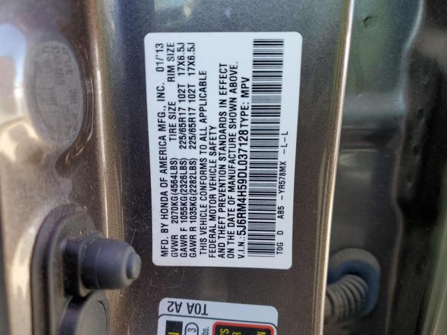 Photo 10 from auction – 2013 HONDA CR-V EX with VIN 5J6RM4H59DL037128