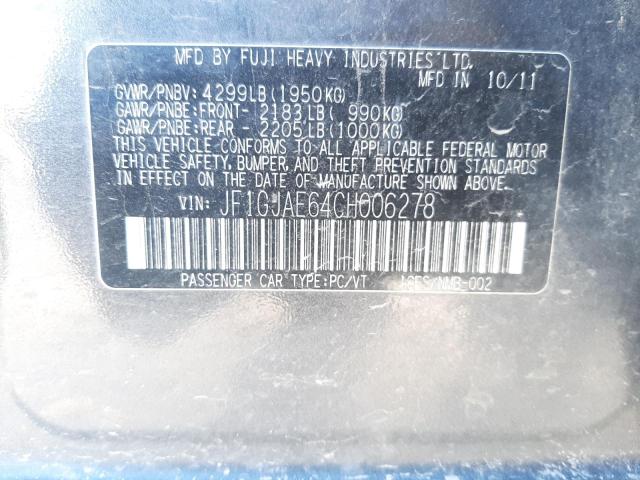Photo 10 from auction – 2012 SUBARU IMPREZA PR with VIN JF1GJAE64CH006278