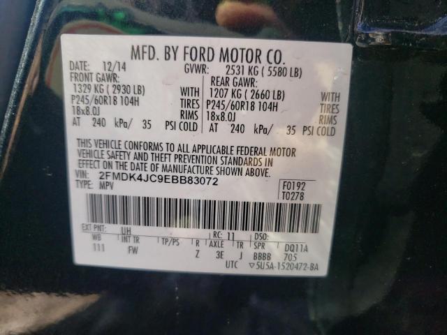 Photo 10 from auction – 2014 FORD EDGE SEL with VIN 2FMDK4JC9EBB83072
