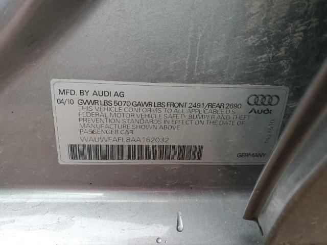 Photo 10 from auction – 2010 AUDI A4 PREMIUM with VIN WAUWFAFL8AA162032