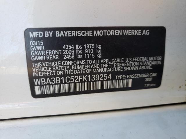 Photo 10 from auction – 2015 BMW 320 I with VIN WBA3B1C52FK139254