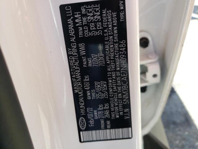 Photo 10 from auction – 2022 HYUNDAI TUCSON SEL with VIN 5NMJBCAE7NH093486
