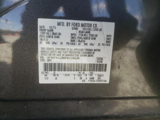 Photo 10 from auction – 2015 FORD EDGE SEL with VIN 2FMTK3J90FBC09246