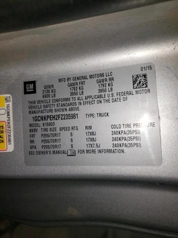Photo 10 from auction – 2015 CHEVROLET SILVERADO with VIN 1GCNKPEH2FZ235981