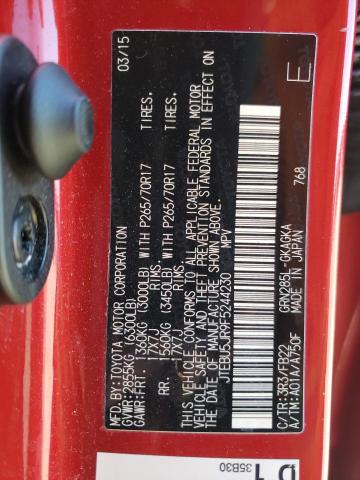 Photo 10 from auction – 2015 TOYOTA 4RUNNER SR with VIN JTEBU5JR9F5244230