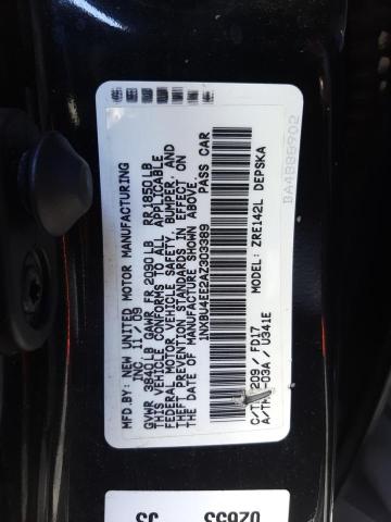 Photo 10 from auction – 2010 TOYOTA COROLLA with VIN 1NXBU4EE2AZ303389