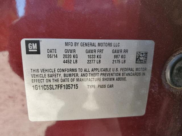 Photo 10 from auction – 2015 CHEVROLET MALIBU 1LT with VIN 1G11C5SL7FF105715