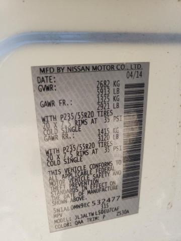 Photo 10 from auction – 2014 INFINITI QX60 with VIN 5N1AL0MN9EC532477
