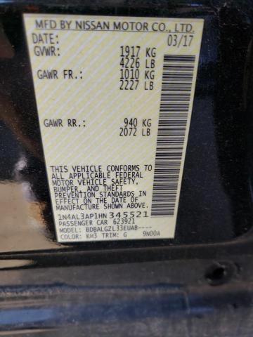 Photo 10 from auction – 2017 NISSAN ALTIMA 2.5 with VIN 1N4AL3AP1HN345521