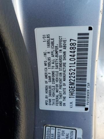 Photo 10 from auction – 2001 HONDA CIVIC LX with VIN 1HGEM22521L044887