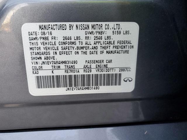 Photo 10 from auction – 2017 INFINITI Q50 PREMIU with VIN JN1EV7AR4HM831490