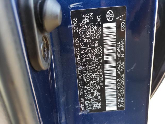 Photo 10 from auction – 2007 TOYOTA CAMRY CE with VIN JTNBE46K073010526
