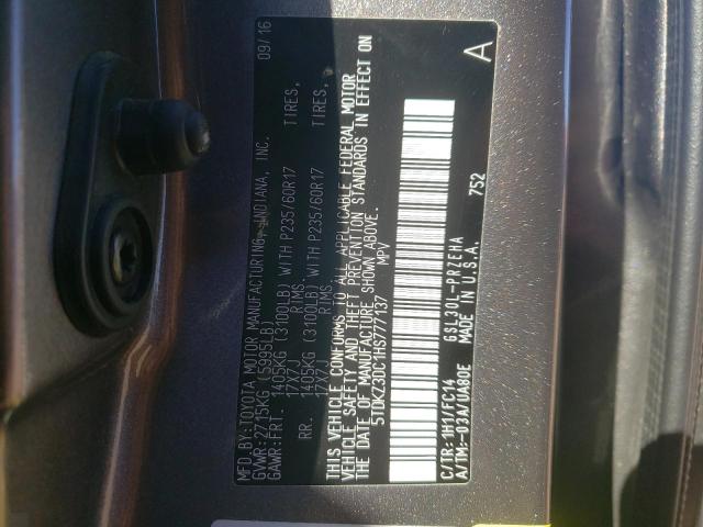 Photo 10 from auction – 2017 TOYOTA SIENNA LE with VIN 5TDKZ3DC1HS777137