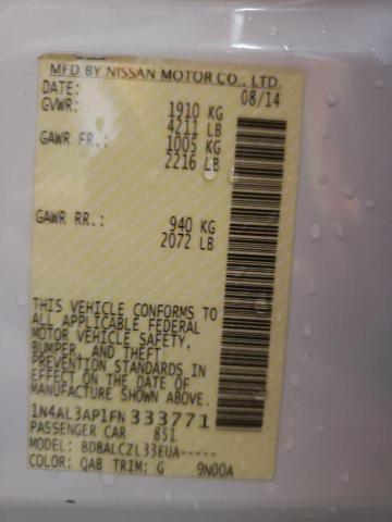 Photo 10 from auction – 2015 NISSAN ALTIMA 2.5 with VIN 1N4AL3AP1FN333771