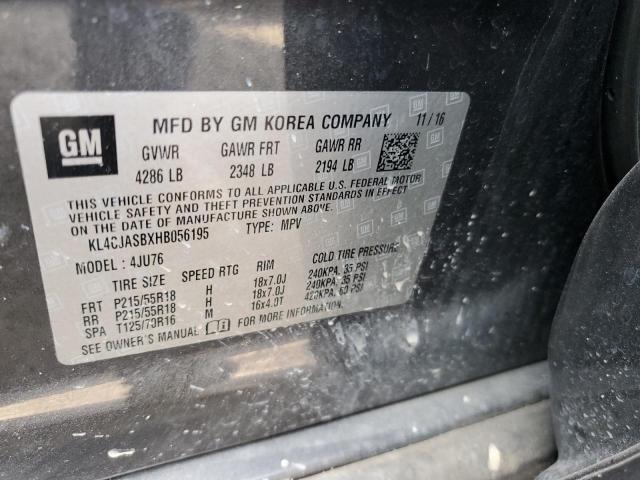Photo 10 from auction – 2017 BUICK ENCORE PRE with VIN KL4CJASBXHB056195