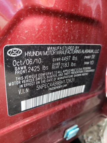 Photo 10 from auction – 2011 HYUNDAI SONATA SE with VIN 5NPEC4AB9BH172621
