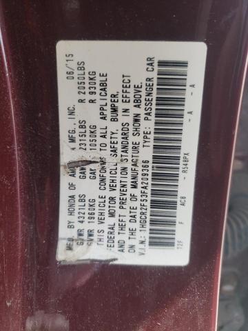 Photo 10 from auction – 2015 HONDA ACCORD SPO with VIN 1HGCR2F53FA209366