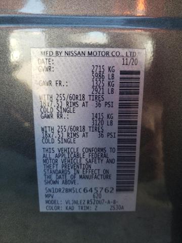 Photo 10 from auction – 2020 NISSAN PATHFINDER with VIN 5N1DR2BM5LC645762