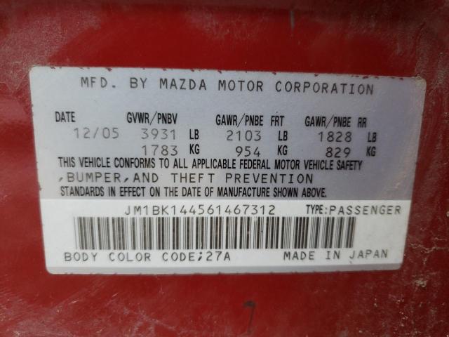 Photo 10 from auction – 2006 MAZDA 3 HATCHBAC with VIN JM1BK144561467312