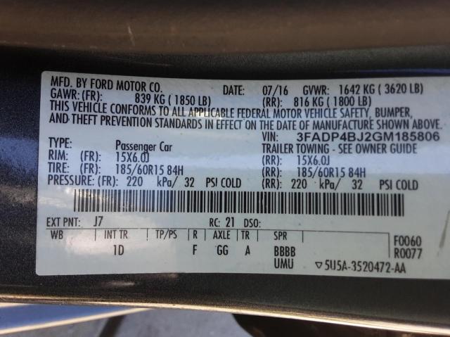 Photo 10 from auction – 2016 FORD FIESTA SE with VIN 3FADP4BJ2GM185806