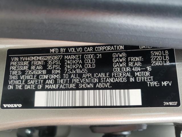 Photo 10 from auction – 2016 VOLVO XC60 T5 PL with VIN YV440MDM6G2850877