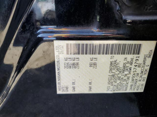 Photo 10 from auction – 2012 NISSAN ALTIMA SR with VIN 1N4BL2AP3CN574791
