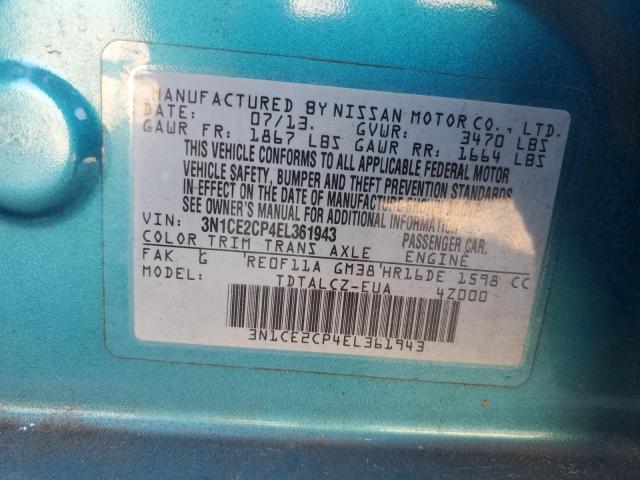 Photo 10 from auction – 2014 NISSAN VERSA NOTE with VIN 3N1CE2CP4EL361943