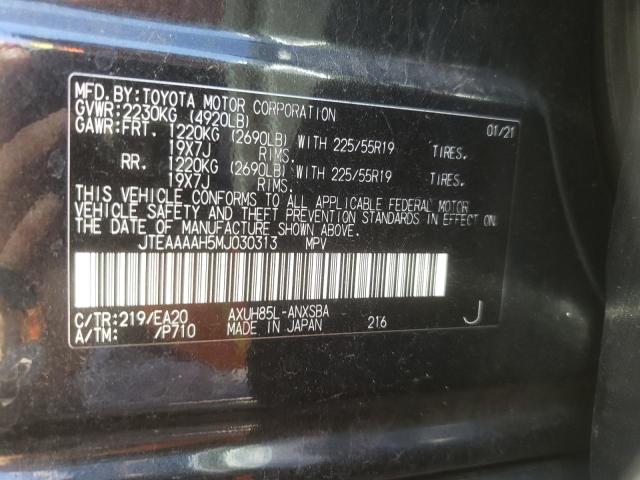 Photo 10 from auction – 2021 TOYOTA VENZA with VIN JTEAAAAH5MJ030313