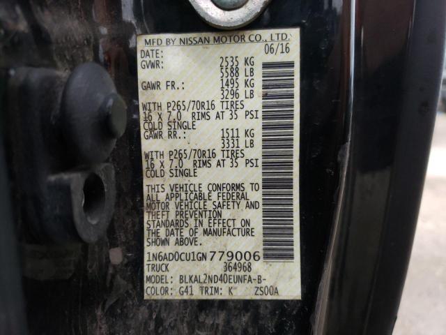 Photo 10 from auction – 2016 NISSAN FRONTIER S with VIN 1N6AD0CU1GN779006