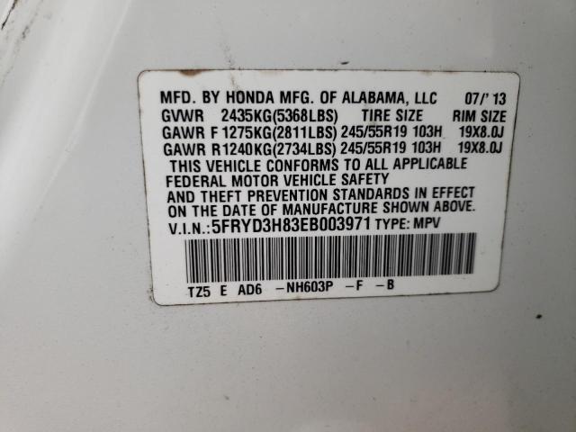 Photo 10 from auction – 2014 ACURA MDX ADVANC with VIN 5FRYD3H83EB003971