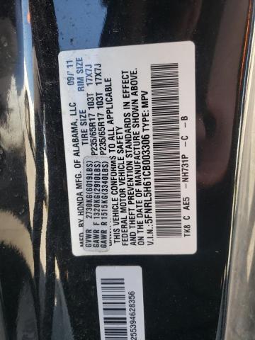 Photo 10 from auction – 2012 HONDA ODYSSEY EX with VIN 5FNRL5H61CB003306