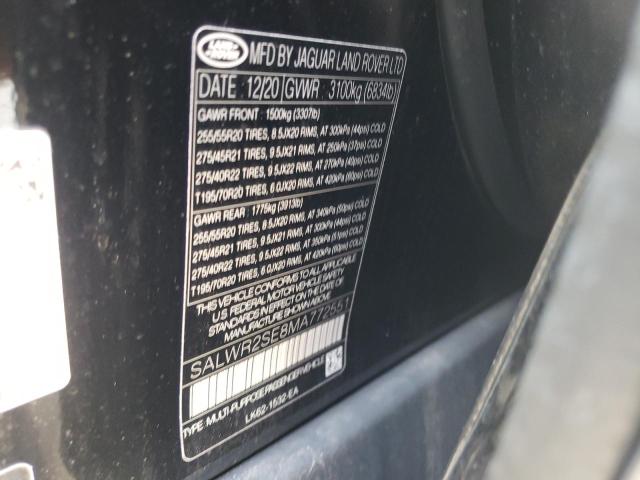 Photo 10 from auction – 2021 LAND ROVER RANGE ROVE with VIN SALWR2SE8MA772551