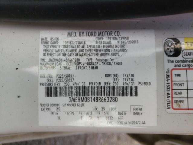 Photo 10 from auction – 2008 MERCURY MILAN PREM with VIN 3MEHM08148R663280