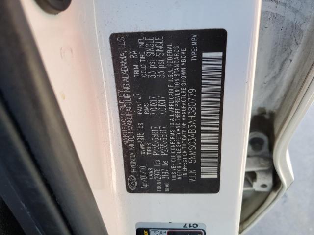 Photo 10 from auction – 2010 HYUNDAI SANTA FE G with VIN 5NMSG3AB3AH380779