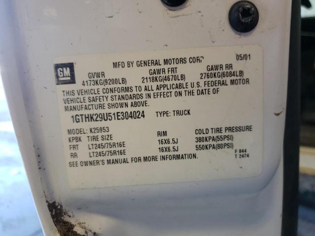 Photo 10 from auction – 2001 GMC SIERRA K25 with VIN 1GTHK29U51E304024