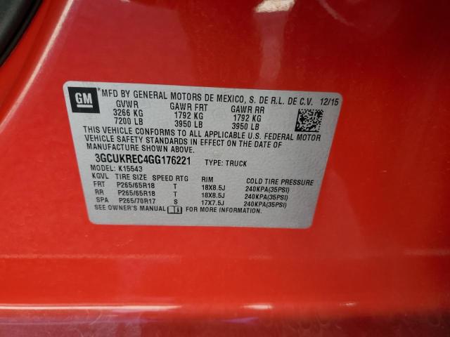Photo 10 from auction – 2016 CHEVROLET SILVERADO with VIN 3GCUKREC4GG176221
