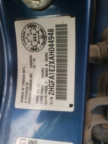 Photo 10 from auction – 2010 HONDA CIVIC DX with VIN 2HGFA1E2XAH044948