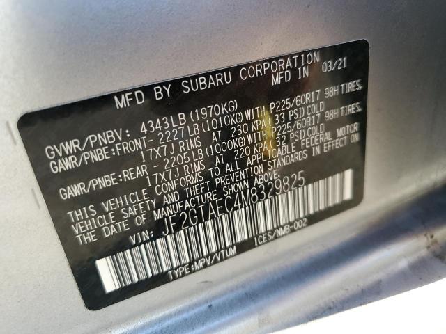 Photo 10 from auction – 2021 SUBARU CROSSTREK with VIN JF2GTAEC4M8329825