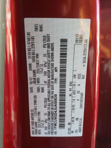 Photo 10 from auction – 2018 FORD ESCAPE SE with VIN 1FMCU9GD4JUA50839