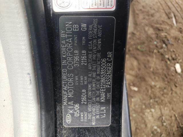 Photo 10 from auction – 2006 KIA SPECTRA LX with VIN KNAFE121865335006
