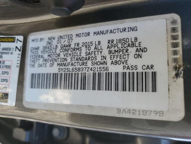 Photo 10 from auction – 2007 PONTIAC VIBE with VIN 5Y2SL65837Z421556